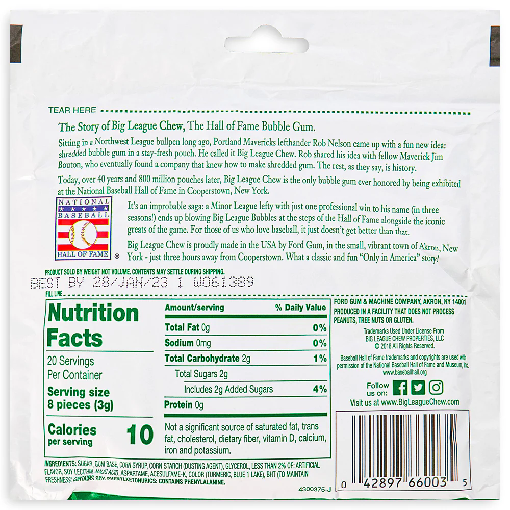 Big League Chew Bubble Gum (2 Pack) - Shredded Gum, Fun Snack & Party Treat