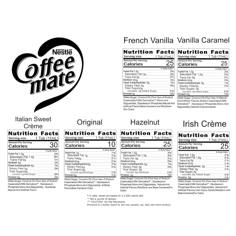 Coffee Mate Liquid Creamer Singles Variety Pack – 60 Count, 4 Flavors, No Refrigeration, Single Serve Coffee Creamers