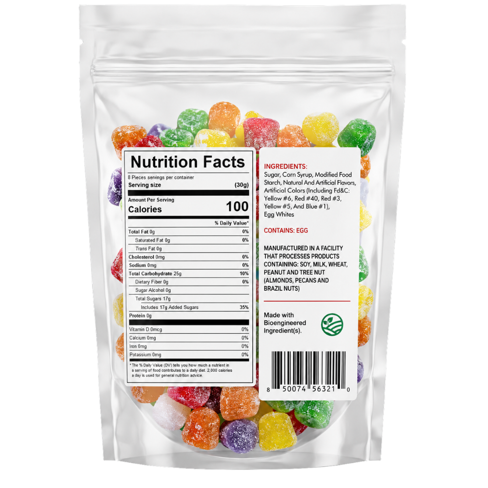Spice Drops Gumdrops 1 lb Bulk Bag, Assorted Spiced Flavors, Soft & Chewy Sugar Coated Candy