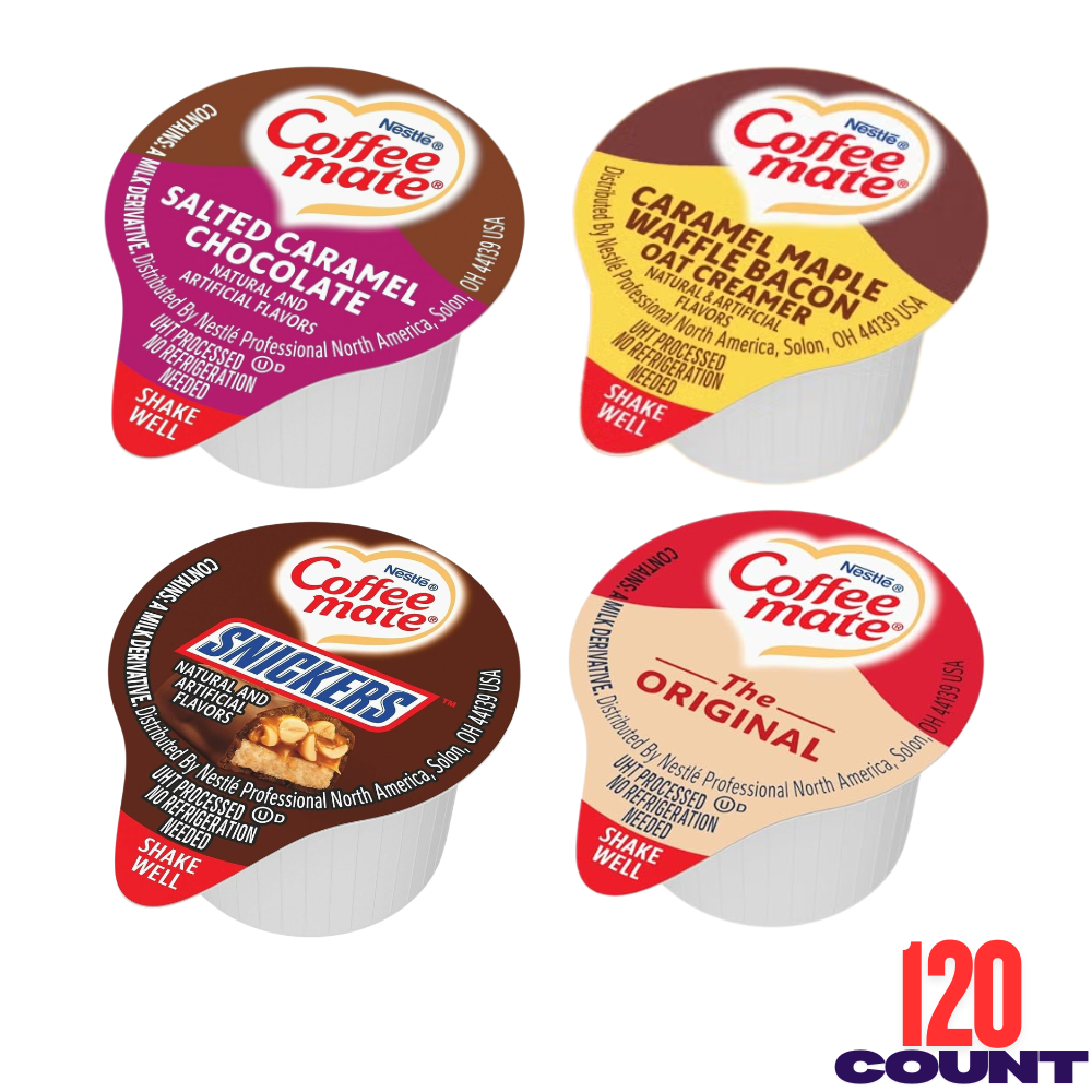 Coffee Mate Liquid Creamer Singles Variety Pack 120 Count, 4 Flavors, No Refrigeration, Single Serve Coffee Creamers (Copy)