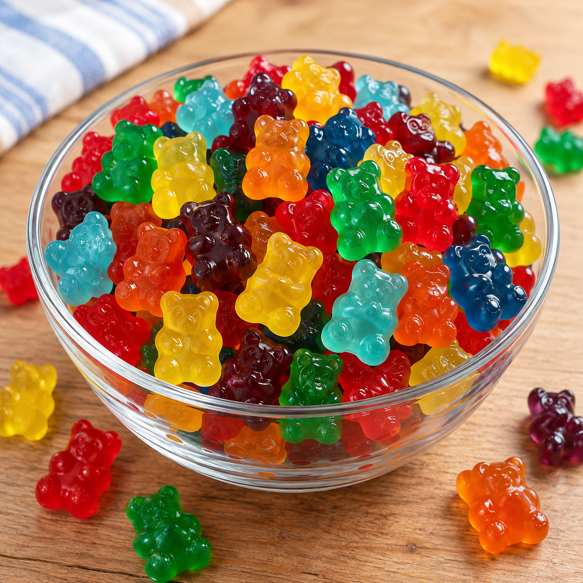 Assorted Large Gummy Bears, 12 Flavors - 1 lb Bag