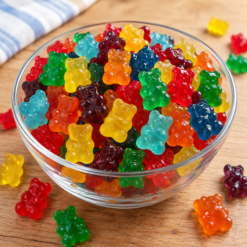 Assorted Large Gummy Bears, 12 Flavors - 1 lb Bag