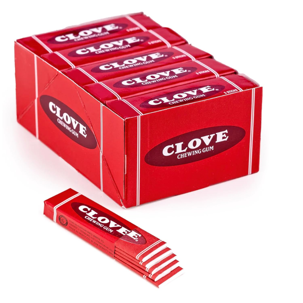 Clove Chewing Gum Bulk Pack 100 Count, Vintage Spice Flavor Gum, Individually Wrapped Retro Candy, Gluten Free