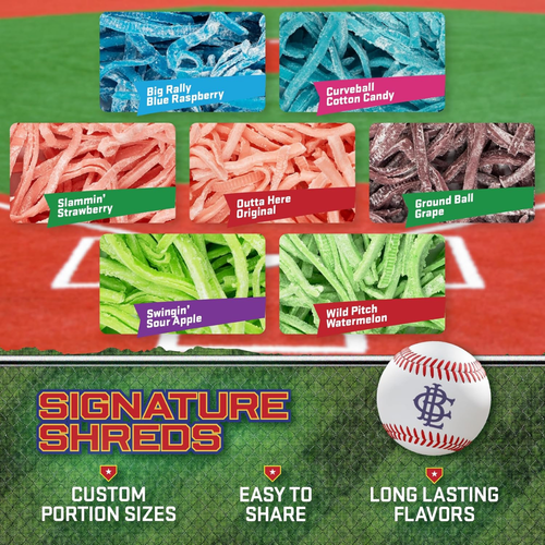 Big League Chew Variety Pack 6 Flavors Bubble Gum Pouches Original Flavors Pack of 6