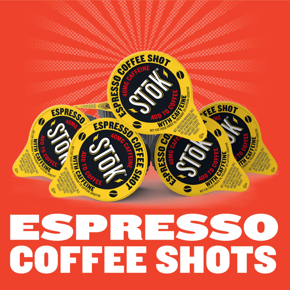 SToK Cold Brew Espresso Shots 25 Pack, 40mg Caffeine Single Serve Coffee Boosters, Ready to Drink Coffee Add-In Pods