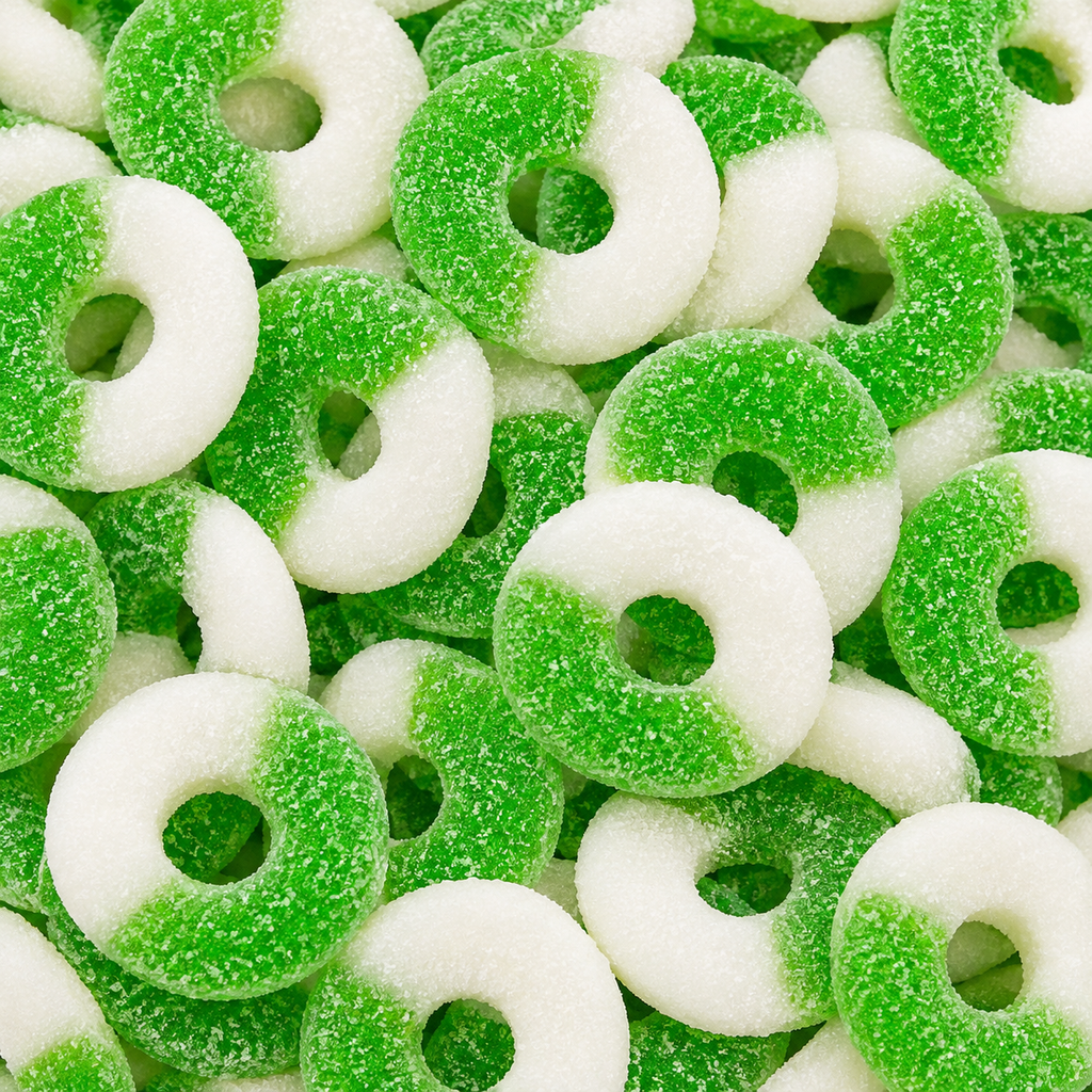 Sour Green Apple Rings Gummy Candy, Bulk 1 LB (16 oz)