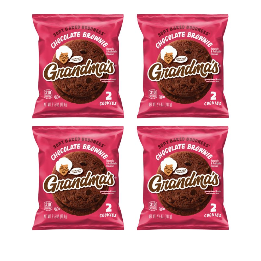 Grandma’s Cookies 4 Pack, Choose Your Flavor, Soft Baked Snack Cookies, Individually Wrapped Treats
