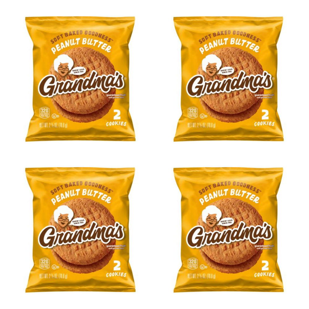 Grandma’s Cookies 4 Pack, Choose Your Flavor, Soft Baked Snack Cookies, Individually Wrapped Treats