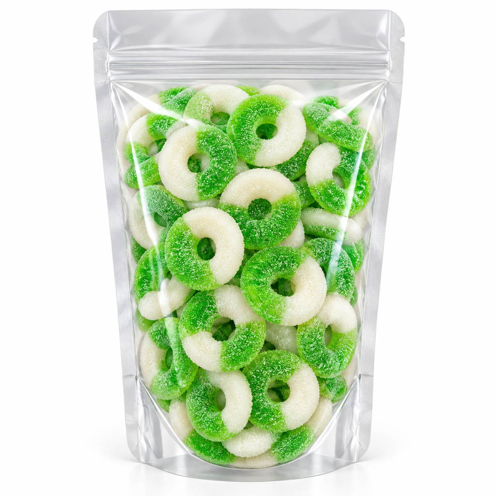 Sour Green Apple Rings Gummy Candy, Bulk 1 LB (16 oz)