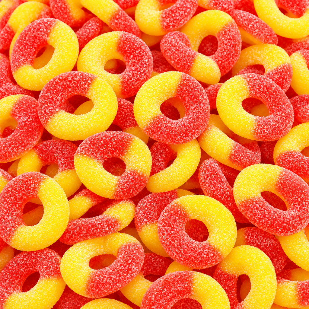 Sour Peach Rings Gummy Candy, Bulk 1 LB (16 oz)