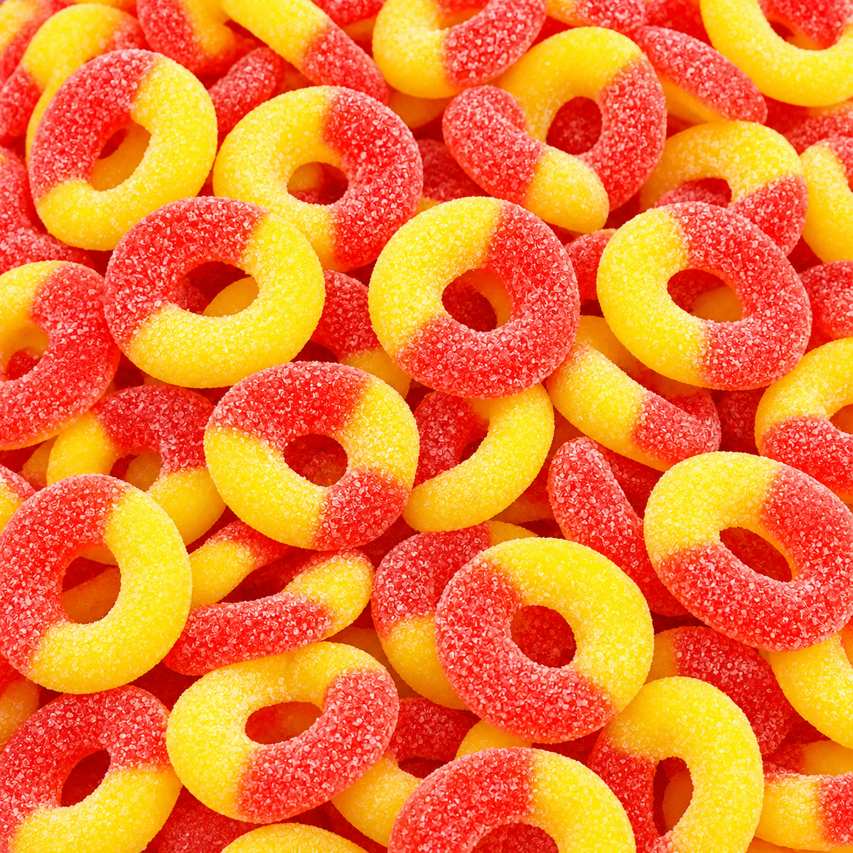 Sour Peach Rings Gummy Candy, Bulk 1 LB (16 oz)