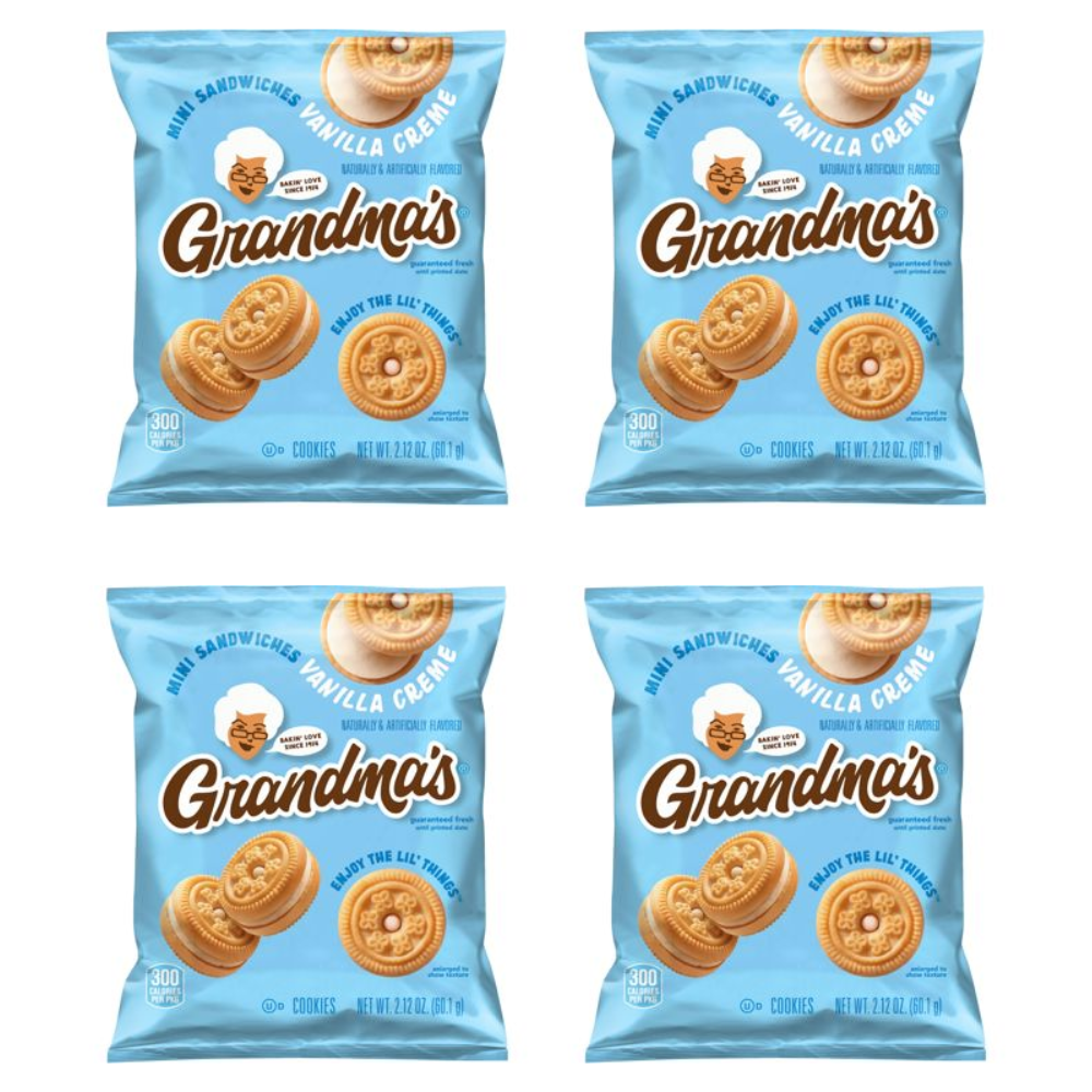 Grandma’s Cookies 4 Pack, Choose Your Flavor, Soft Baked Snack Cookies, Individually Wrapped Treats
