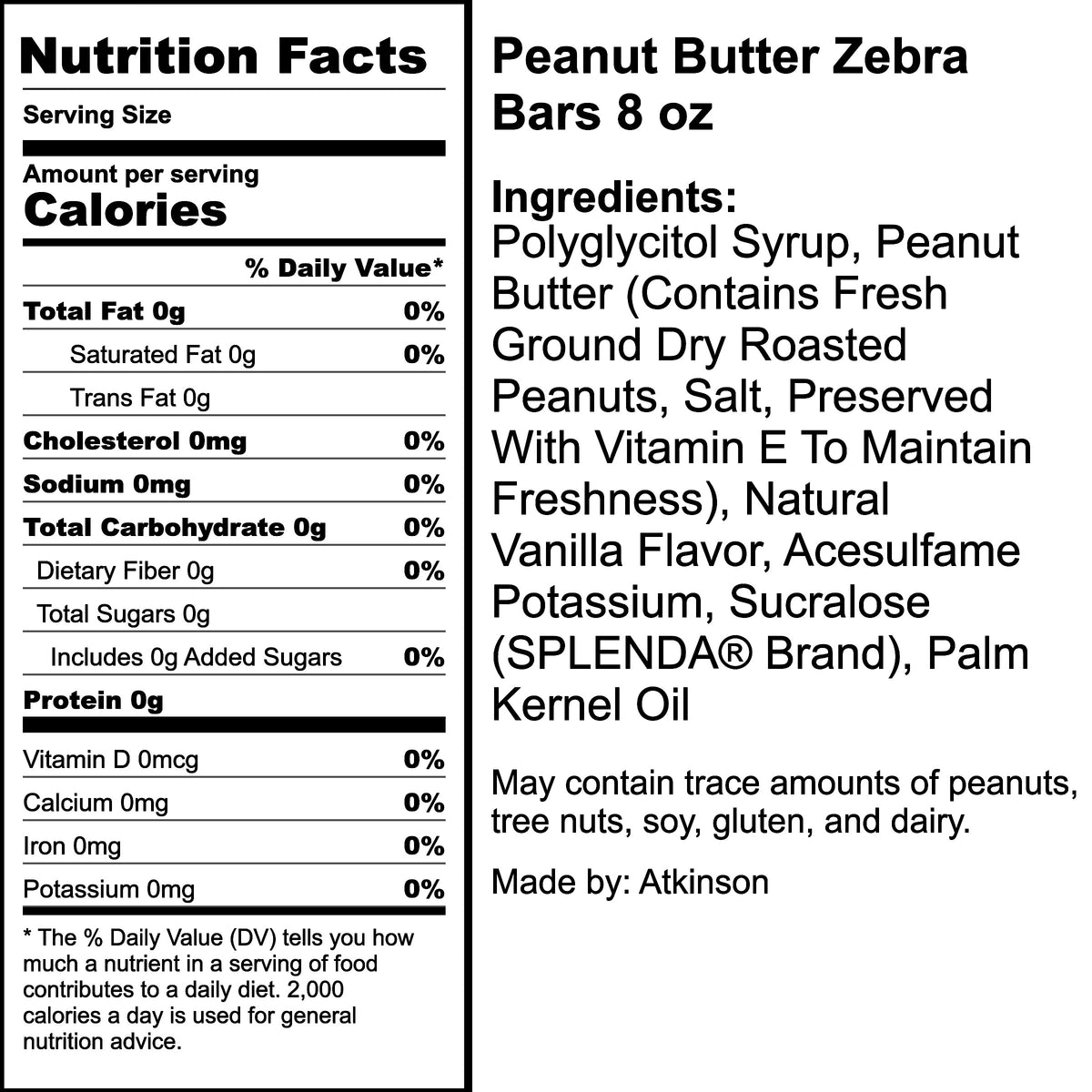 Zebra Bars Bulk Peanut Butter Candy | Individually Wrapped Sweet Treats
