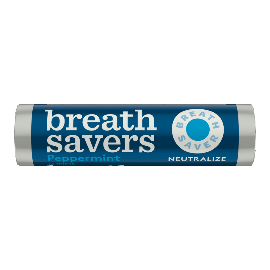 Breath Savers Sugar Free Peppermint Mints Pack of 6 Rolls Long Lasting Fresh Breath