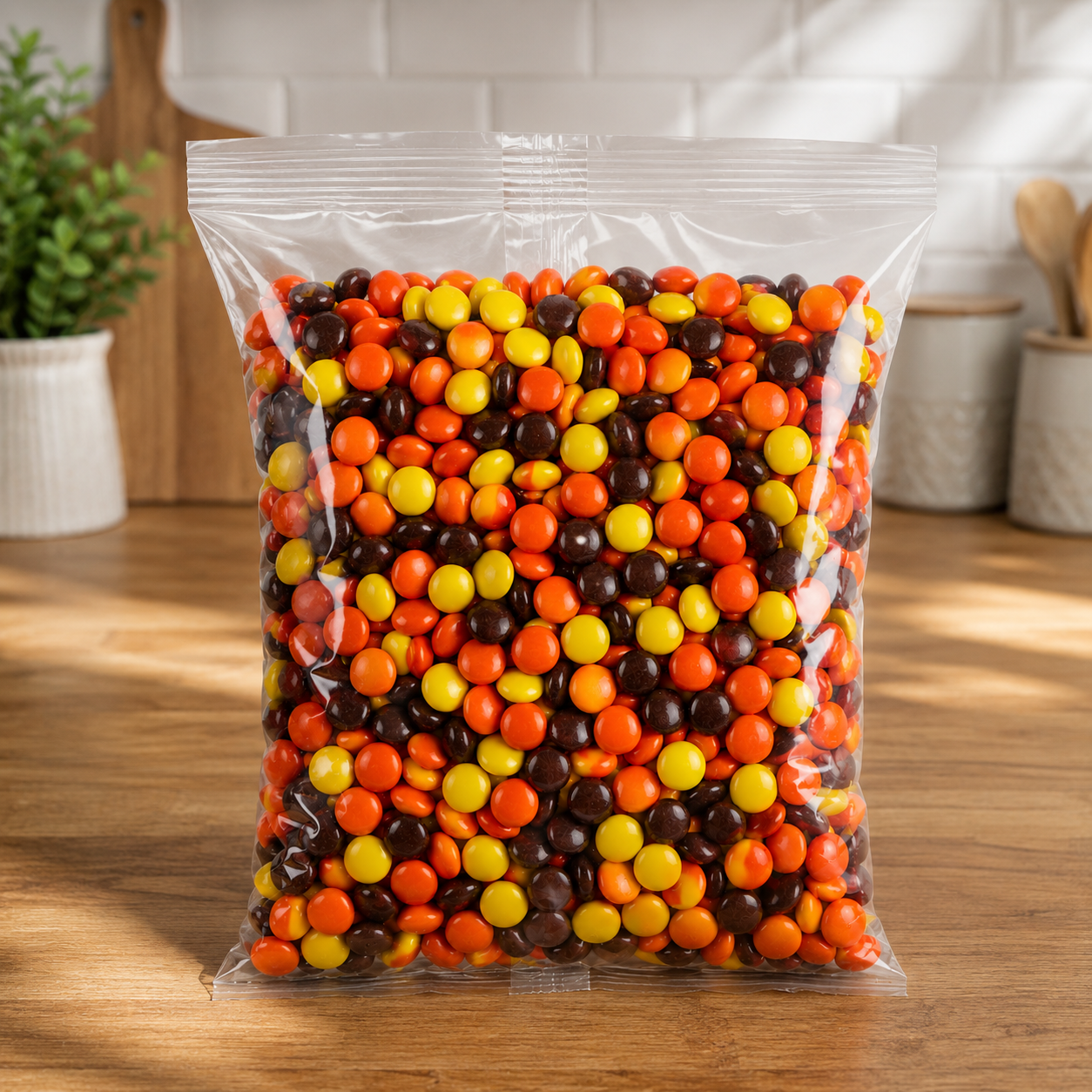 REESE'S PIECES Peanut Butter Candy Bulk Bag, Chocolate Candy Coated Peanut Butter Treats, Movie Theater Candy