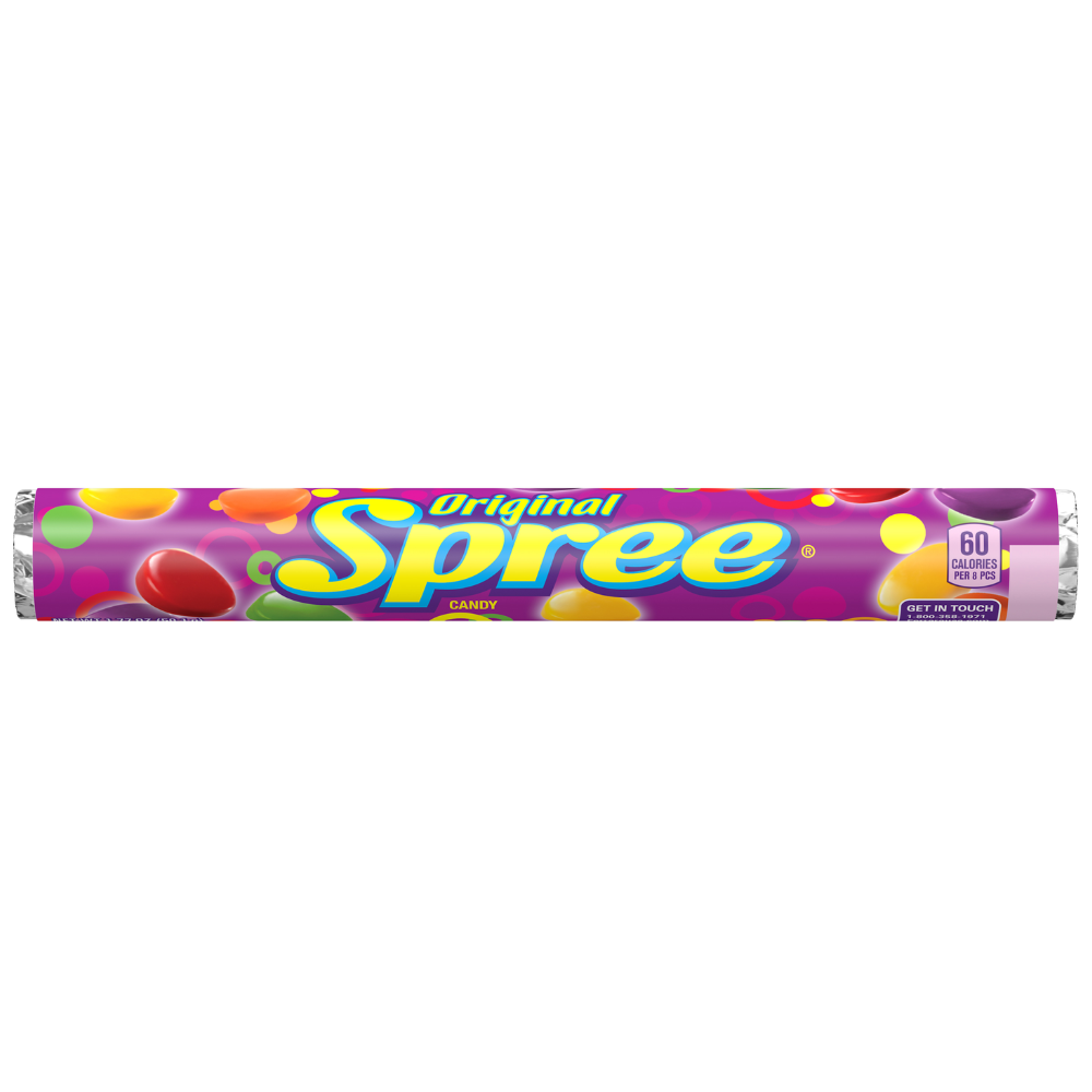 Spree Original Candy Rolls 5-Pack – Chewy Fruit Candy, Colorful Sweet & Tart Treat, Party & Snack Candy