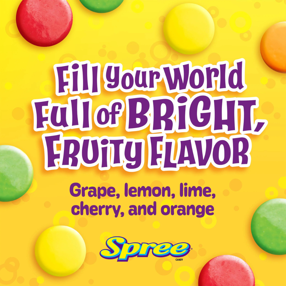 Spree Original Candy Rolls 5-Pack – Chewy Fruit Candy, Colorful Sweet & Tart Treat, Party & Snack Candy