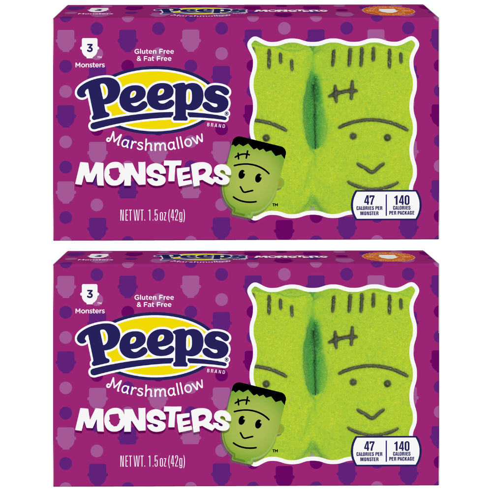 PEEPS Halloween Marshmallow Candy 2-Pack, Choose Ghosts, Monsters, Skulls or Pumpkins