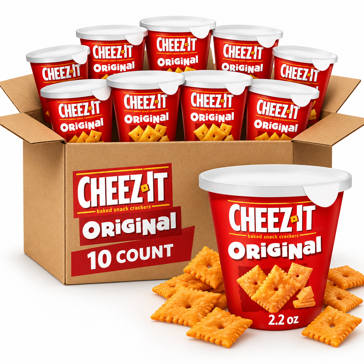 10 Count Cheez-It Original On the Go Cups, 2.2 oz Each