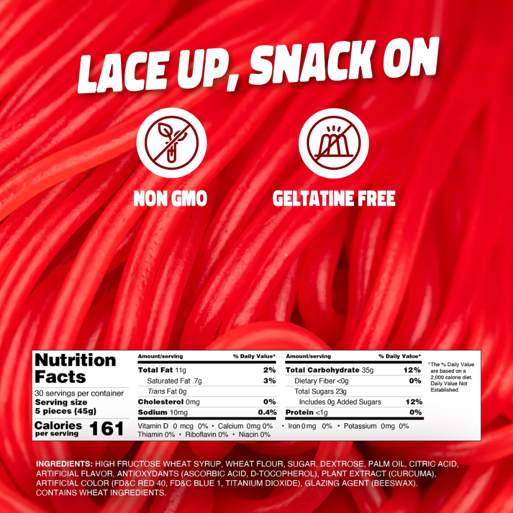 Gustaf’s Strawberry Licorice Laces 2 lb Bulk Bag, Soft & Chewy Candy Strands, Sweet Strawberry Flavor