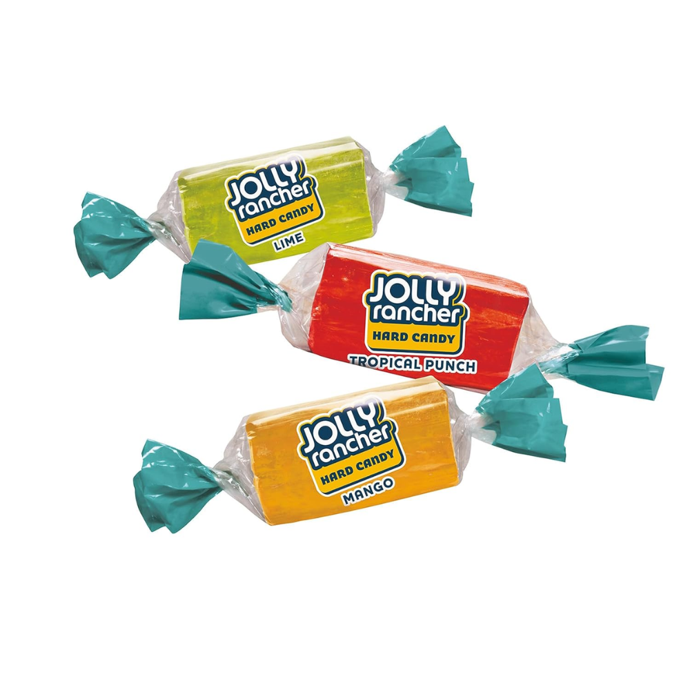 Jolly Rancher Tropical Hard Candy 6.5 oz (Pack of 2), Assorted Fruit Flavors, Individually Wrapped Candy, Bulk Party & Holiday Treats