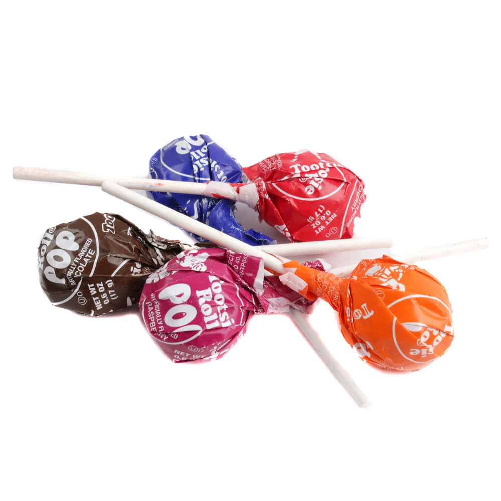 Tootsie Pops Lollipops 1 lb Bulk Bag, Assorted Flavors, Hard Candy with Chewy Tootsie Center