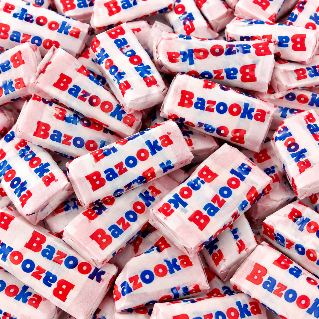 1 LB Bazooka Original Bubble Gum, Bulk Nostalgic Gum