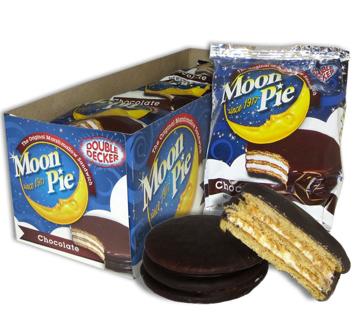 Chattanooga Moon Pie Double Decker Chocolate Cookies (12 Count), Marshmallow Sandwich Cookies, Classic Southern Snack Cakes