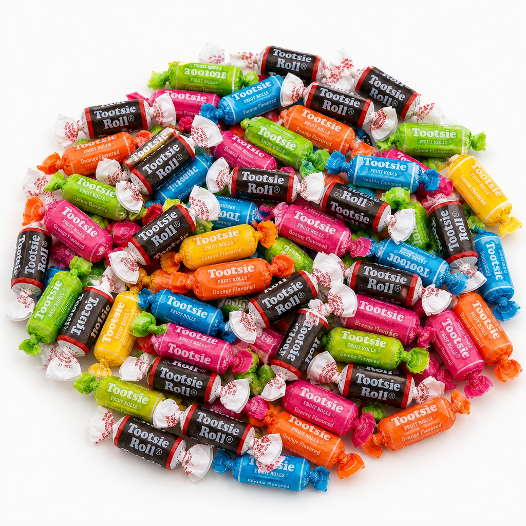 Tootsie Rolls & Fruit Chews Mix 1 lb, Bulk Wrapped Candy