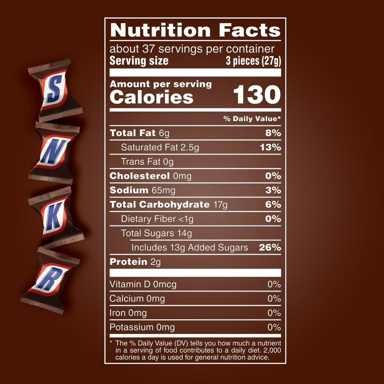 Snickers Minis Chocolate Candy 1 LB Individually Wrapped Fun Size Chocolate Bars with Peanuts Caramel and Nougat
