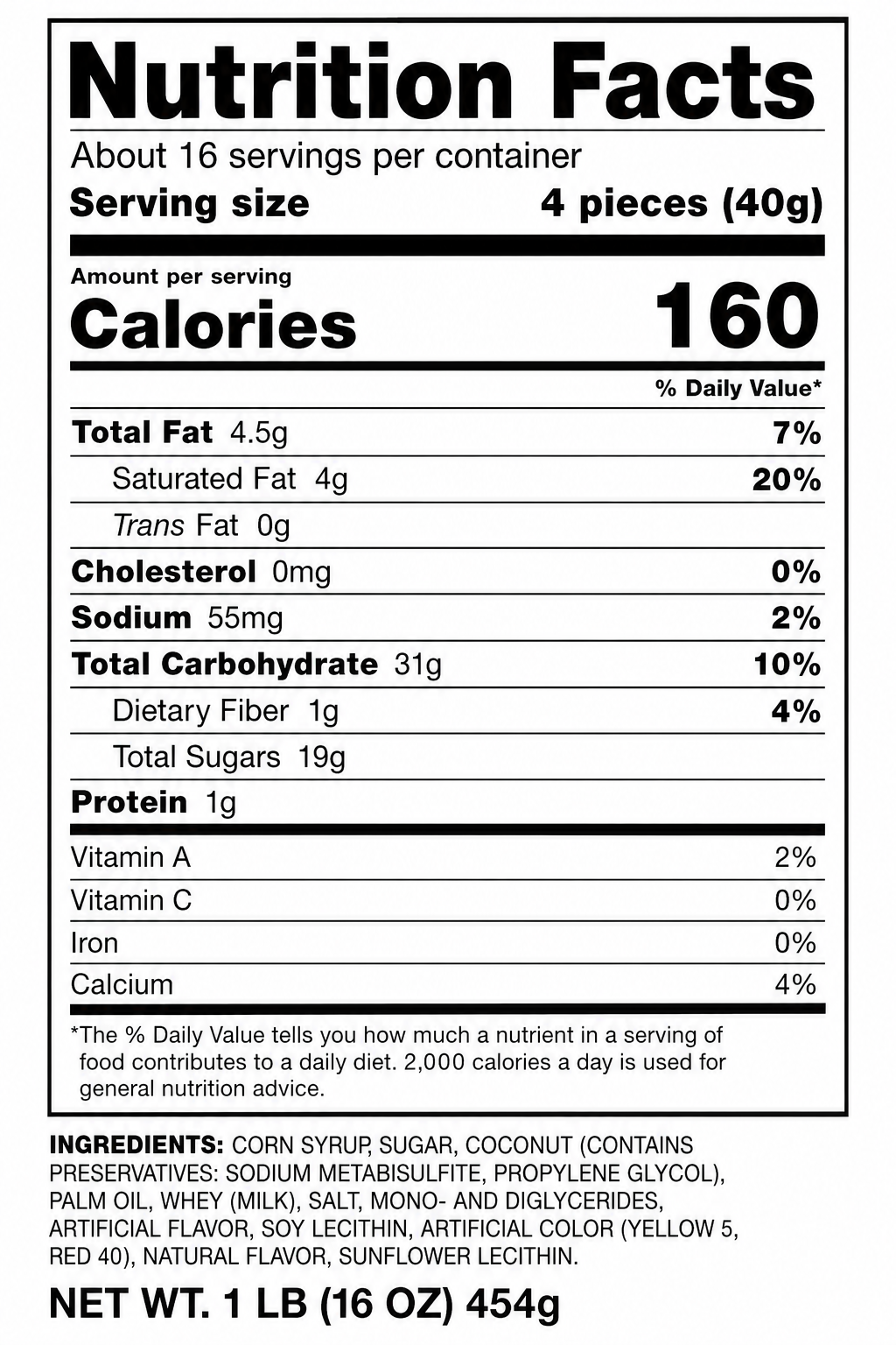 Coconut Long Boys Bulk Candy