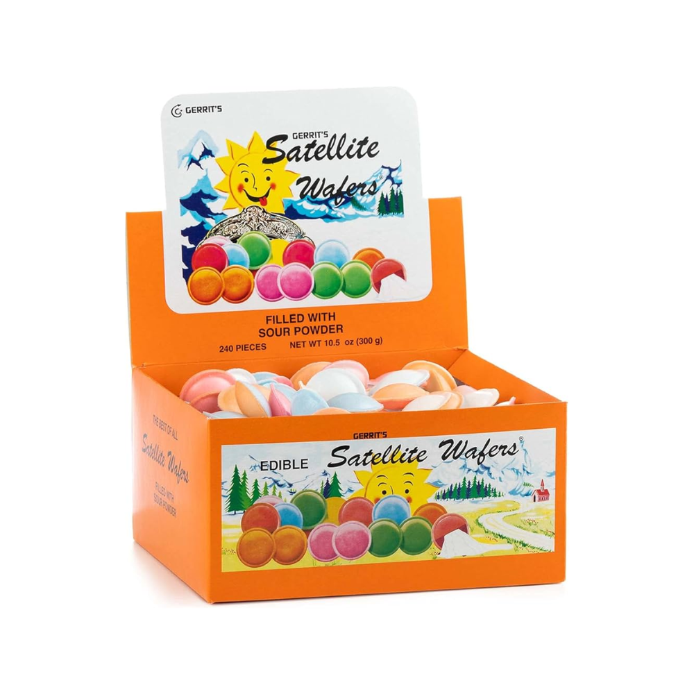 Gerrit’s Satellite Wafers Candy 240 Count Bulk Pack, Flying Saucer Candy with Assorted Candy Beads, Nostalgic Crispy Treat