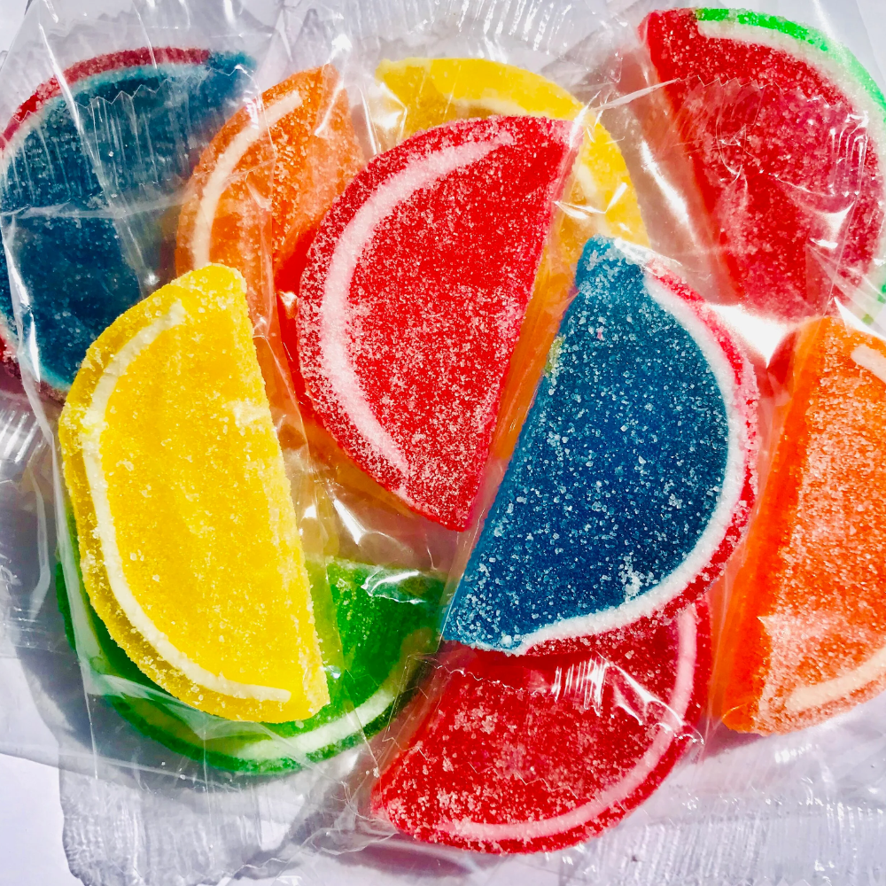 Individually Wrapped Fruit Slice Candy 1 lb Bulk Pack, Assorted Citrus Flavors, Soft Chewy Jelly Candy, Vegan Gluten Free Kosher