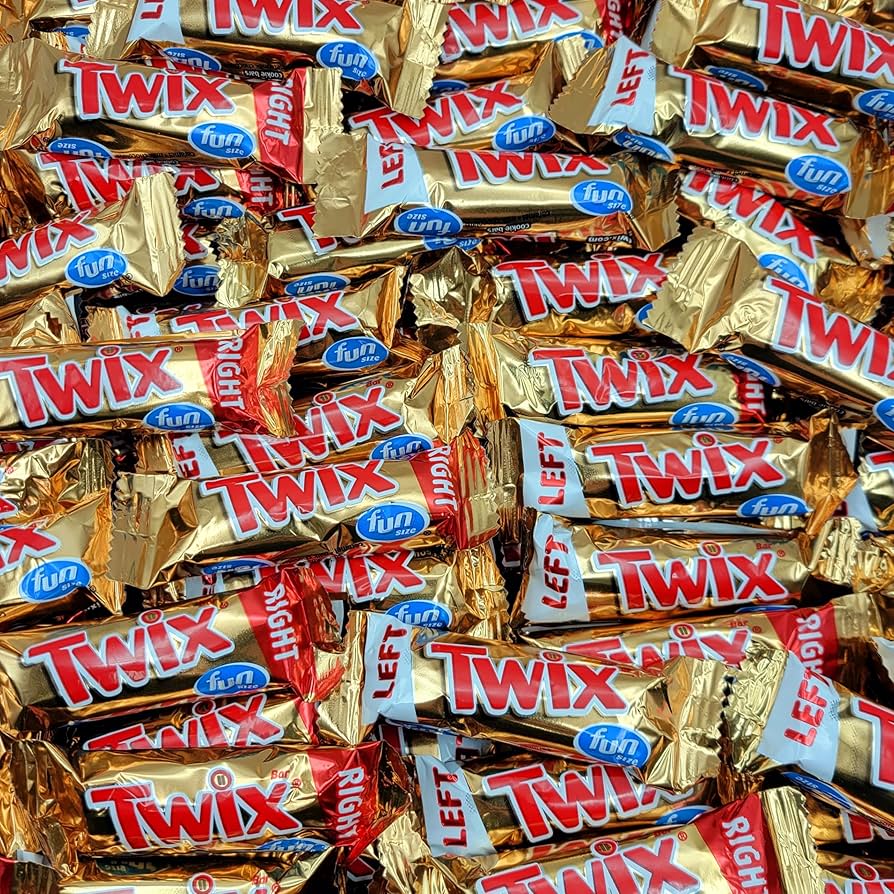 Twix Fun Size Chocolate Candy Bars 1 LB Individually Wrapped Caramel Cookie and Milk Chocolate Candy