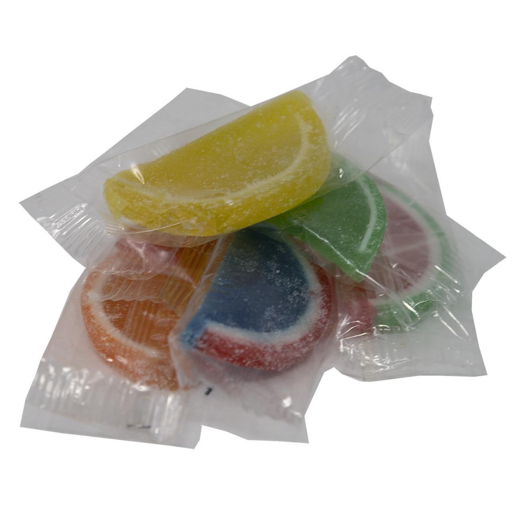 Individually Wrapped Fruit Slice Candy 1 lb Bulk Pack, Assorted Citrus Flavors, Soft Chewy Jelly Candy, Vegan Gluten Free Kosher