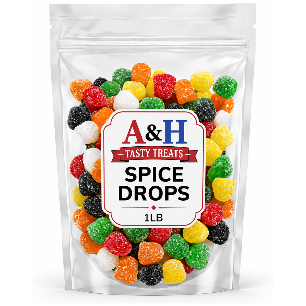 Spice Drops Gumdrops 1 lb Bulk Bag, Assorted Spiced Flavors, Soft & Chewy Sugar Coated Candy