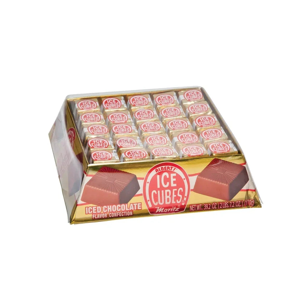 Albert's Chocolate Ice Cubes Candy 100 Count Tray, Individually Wrapped Creamy Chocolate Candy Squares, Classic Nostalgic Treat