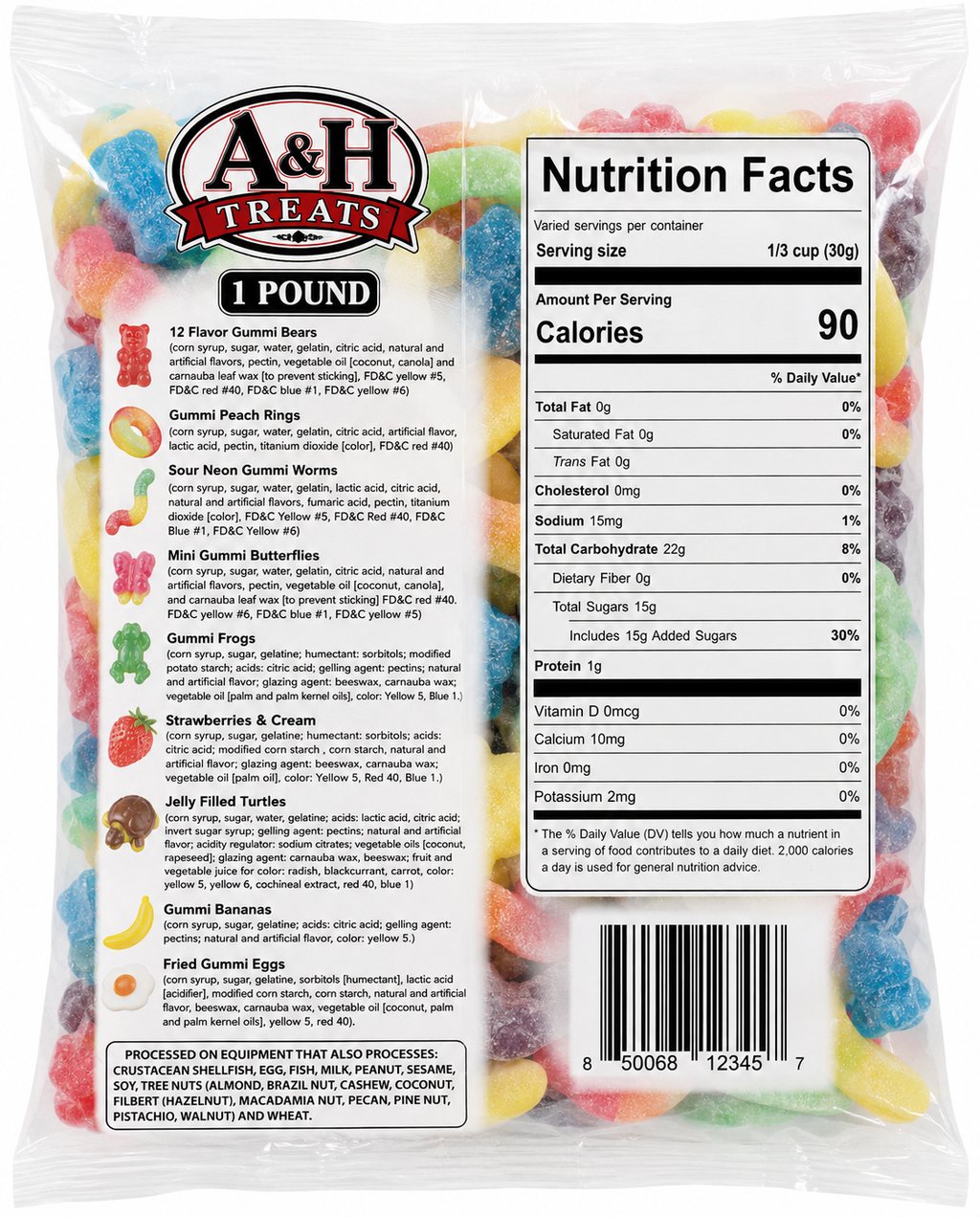 Gummy Candy Mania Mix Assortment Bag - 1 Pound Gummi Bulk