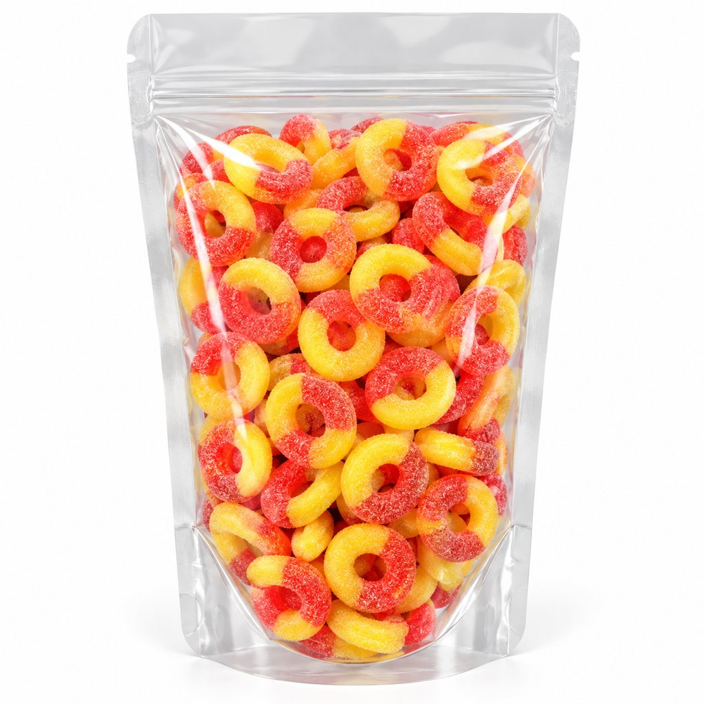 Sour Peach Rings Gummy Candy, Bulk 1 LB (16 oz)