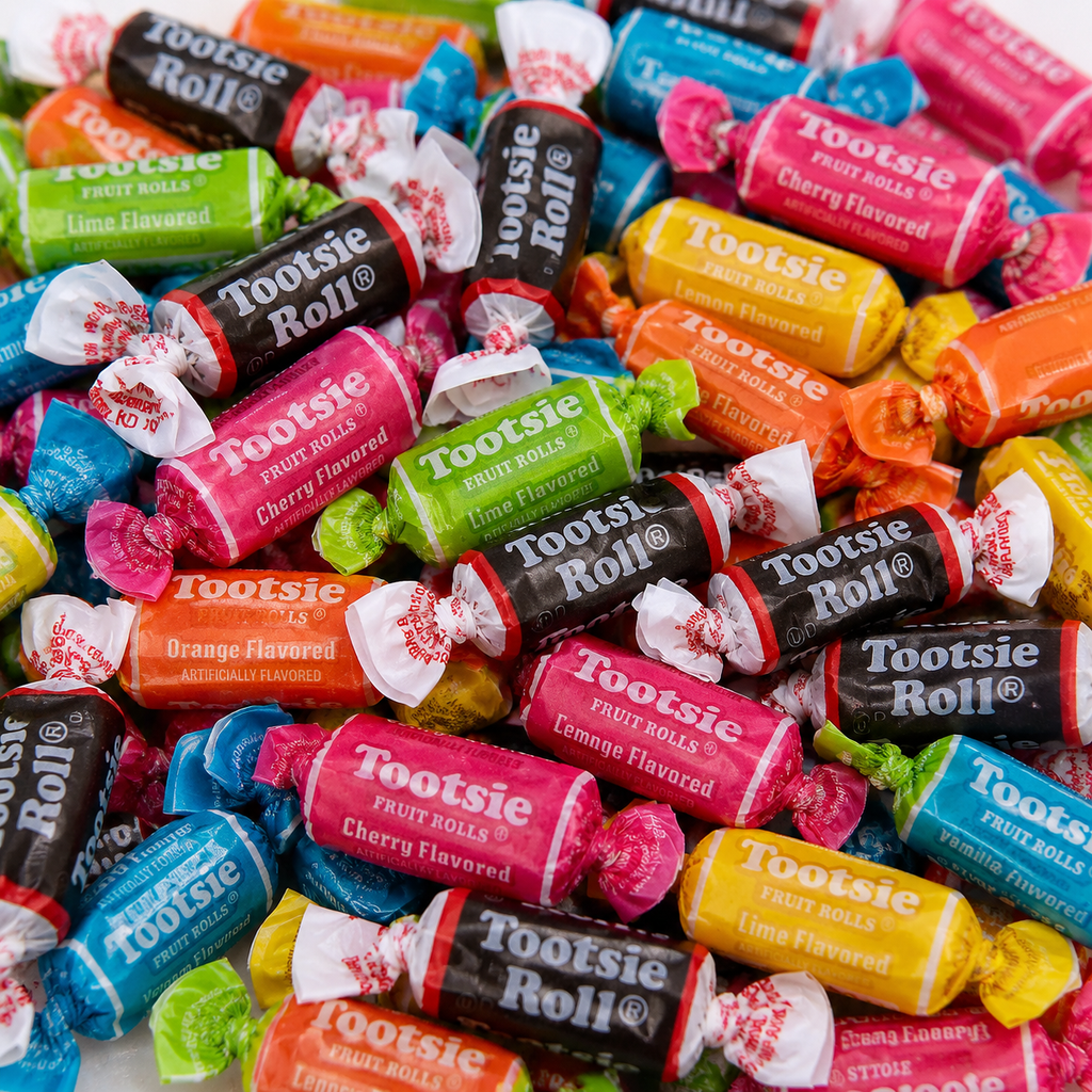 Tootsie Rolls & Fruit Chews Mix 1 lb, Bulk Wrapped Candy