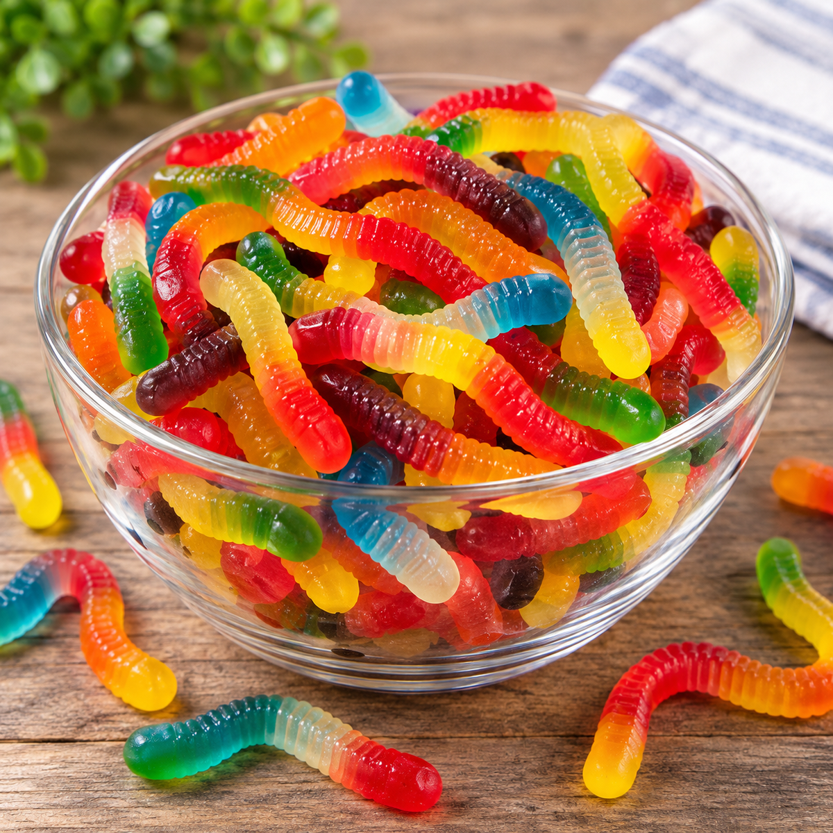 Assorted Gummy Worms, 12 Flavors - 1 lb Bag
