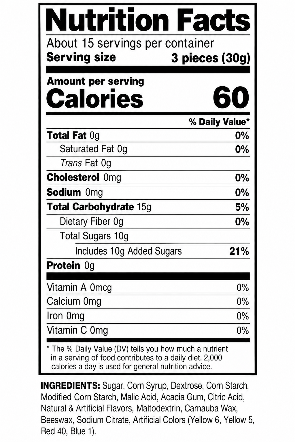 Assorted Chewy Fruit Sours Candy, 1 LB Bulk Bag