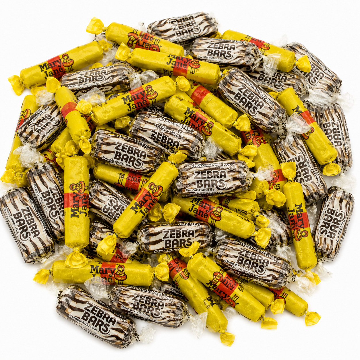 Mary Jane & Zebra Bars Candy Mix, Bulk Individually Wrapped Retro Candy