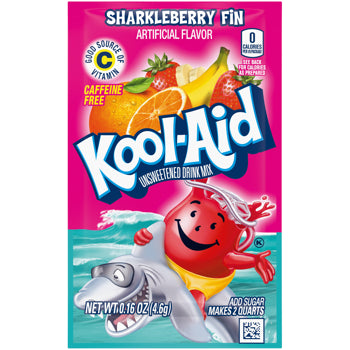 Kool-Aid Drink Mix Variety Pack 18 Count, Assorted Flavors (3 Each: Sharkleberry Fin, Black Cherry, Strawberry Kiwi, Pink Lemonade, Cherry, Piña Pineapple)