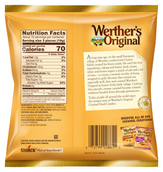 Werther's Original Hard Caramel Candy Peg Bags (Pack of 2, 5.5 oz Each), Creamy Butter Candies, Individually Wrapped