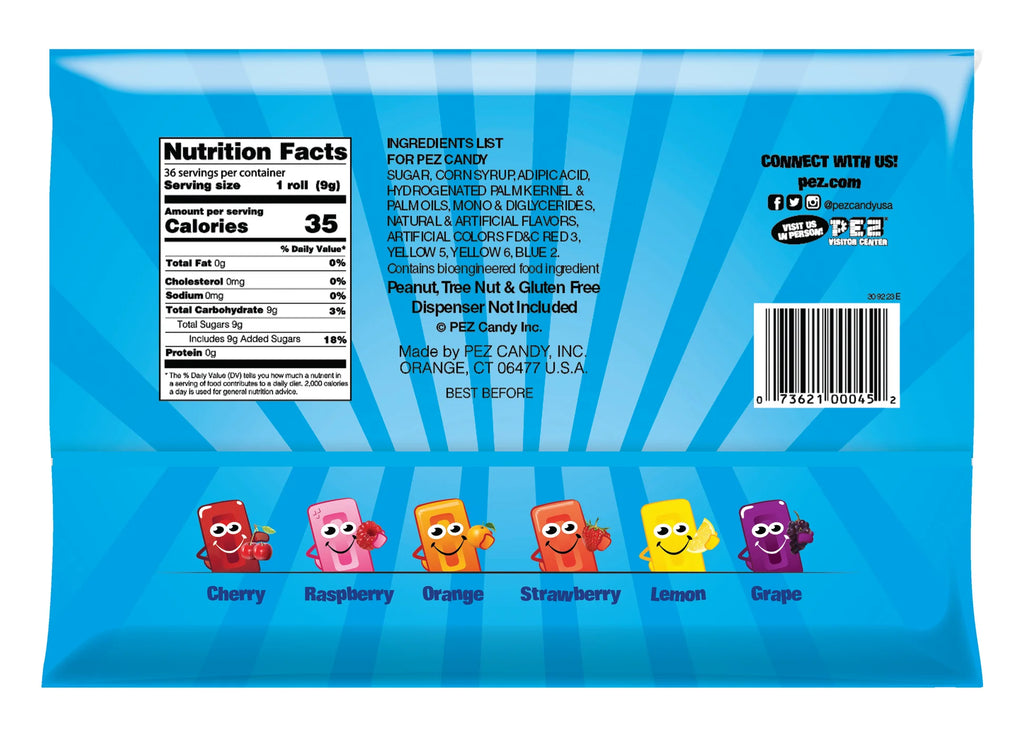 Pez Assorted Fruit Laydown Bag 11oz