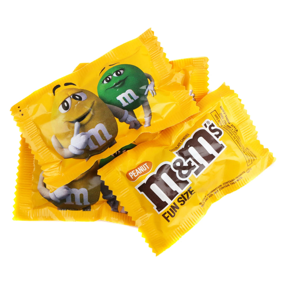 1 lb M&M's Peanut Chocolate Candy Fun Size, Bulk Bag, Individually Wrapped Mini Packs, Chocolate Covered Peanuts, Halloween, Parties & Candy Bowls